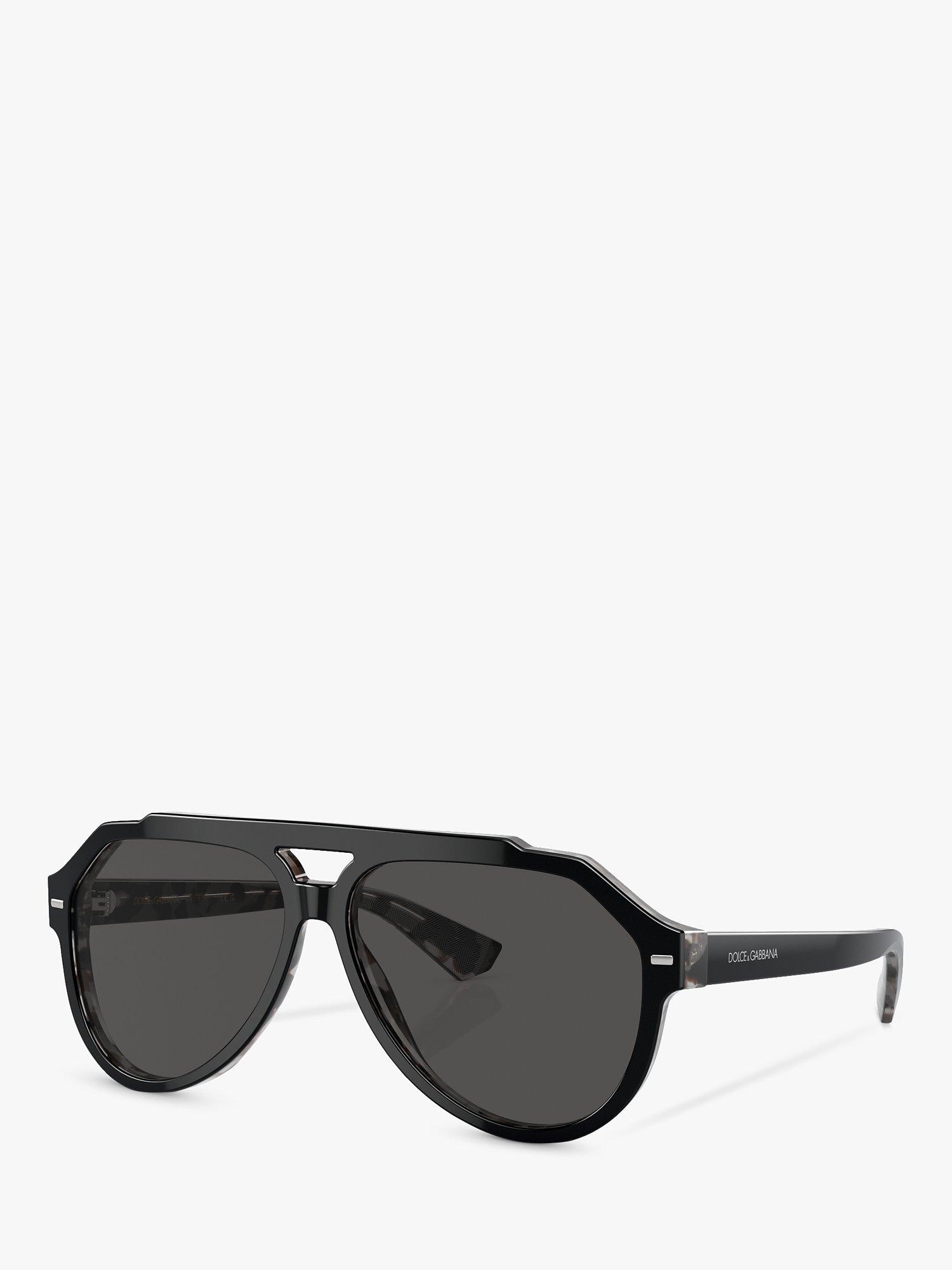 Dolce Gabbana DG4452 Men s Aviator Sunglasses Black Grey