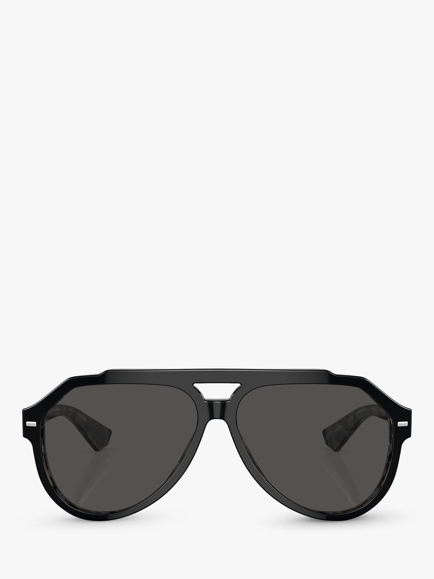 Product image 2 of 5, which shows Dolce & Gabbana DG4452 Men's Aviator Sunglasses, Black/Grey