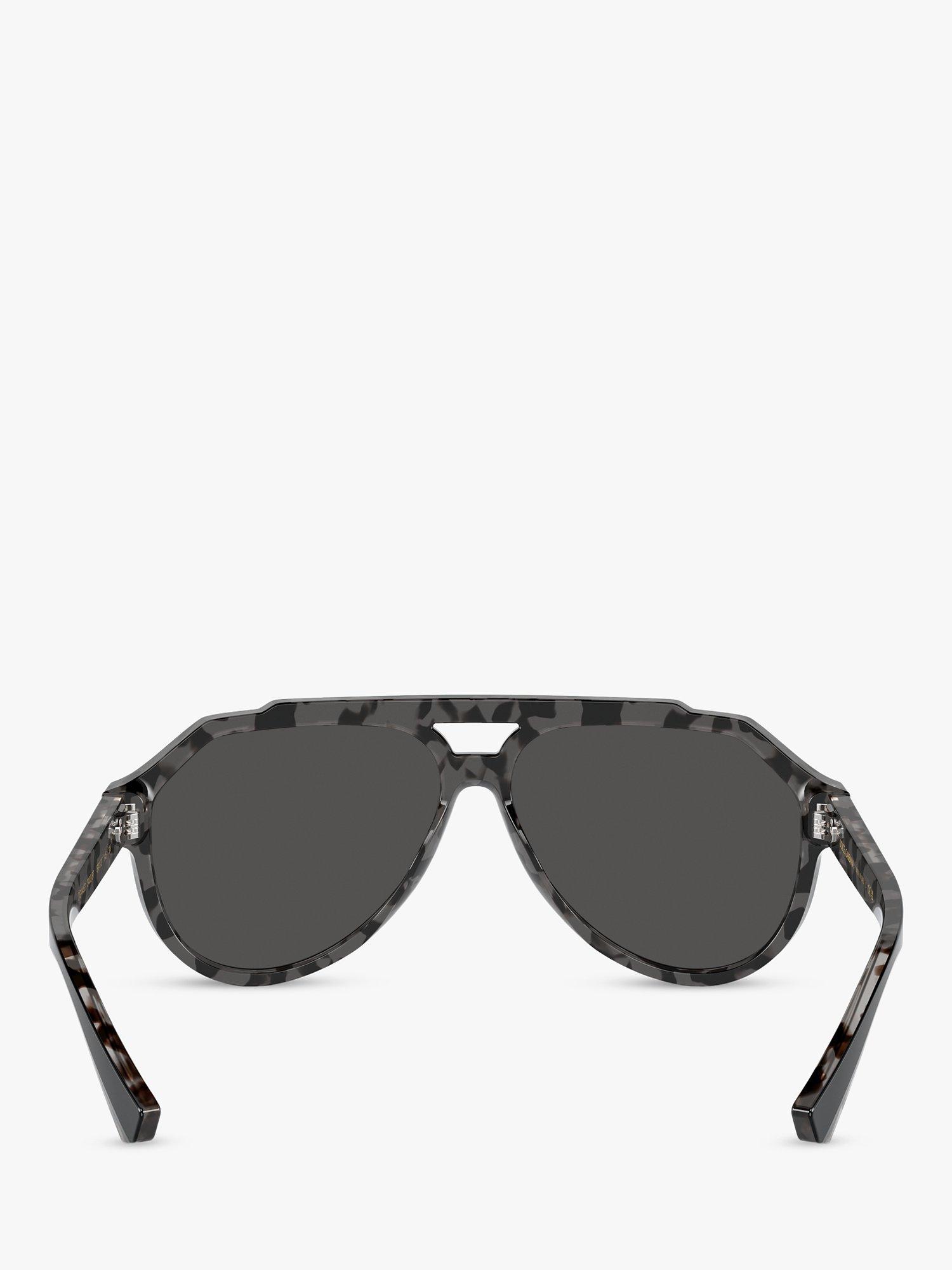 Product image 4 of 5, which shows Dolce & Gabbana DG4452 Men's Aviator Sunglasses, Black/Grey