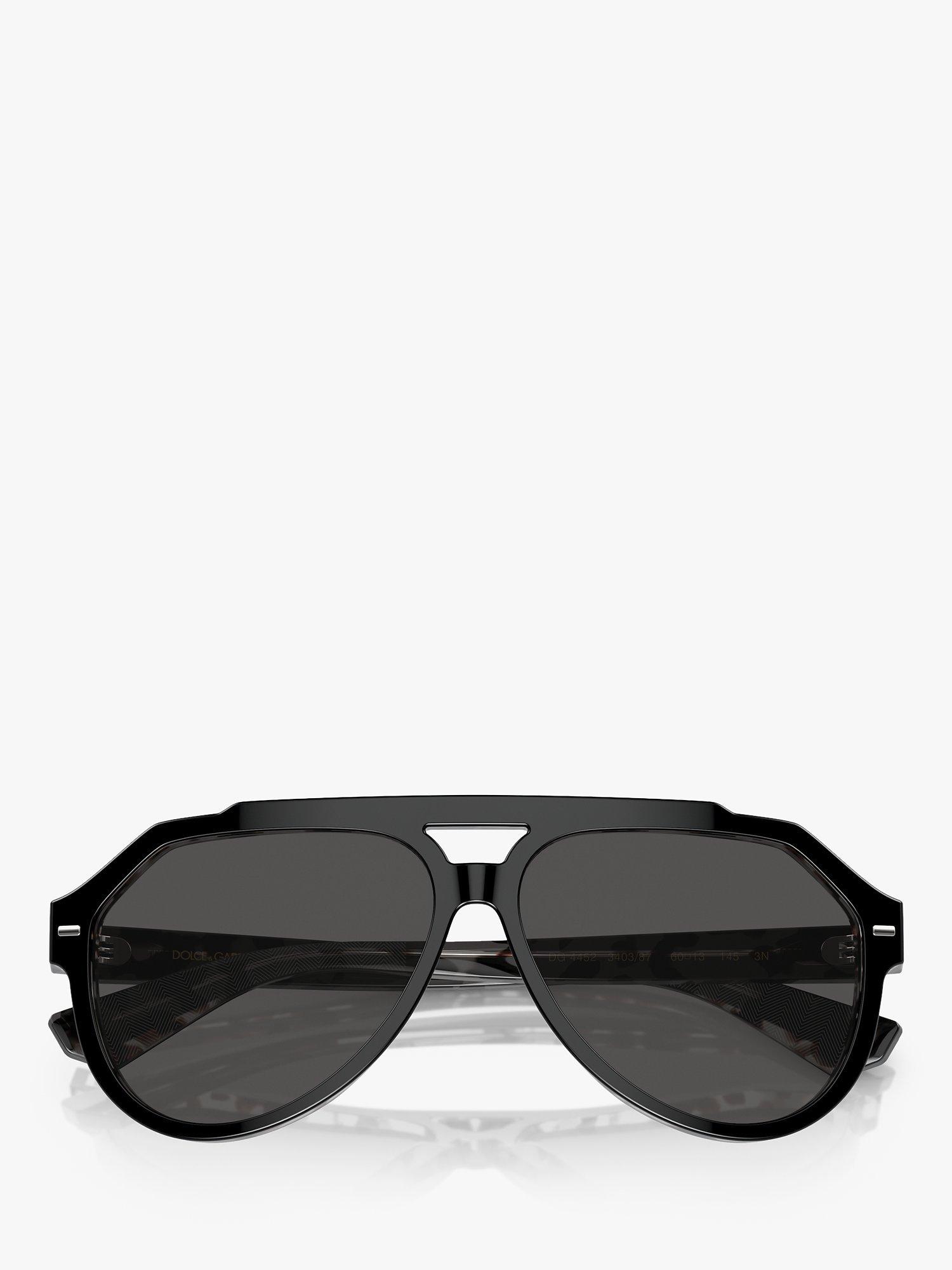 Product image 5 of 5, which shows Dolce & Gabbana DG4452 Men's Aviator Sunglasses, Black/Grey