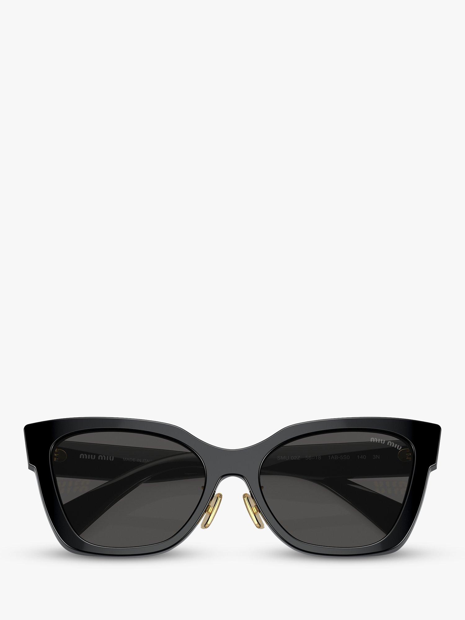 Miu Miu MU 02ZS Women's Cat's Eye Sunglasses, Black