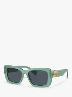 Miu Miu 0MU 07YS Women's Rectangular Sunglasses, Opal Anise, Opal Anise