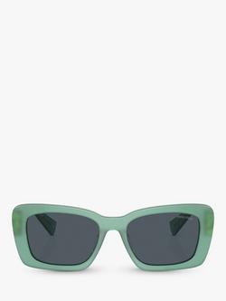 Miu Miu 0MU 07YS Women's Rectangular Sunglasses, Opal Anise - view 2, Opal Anise
