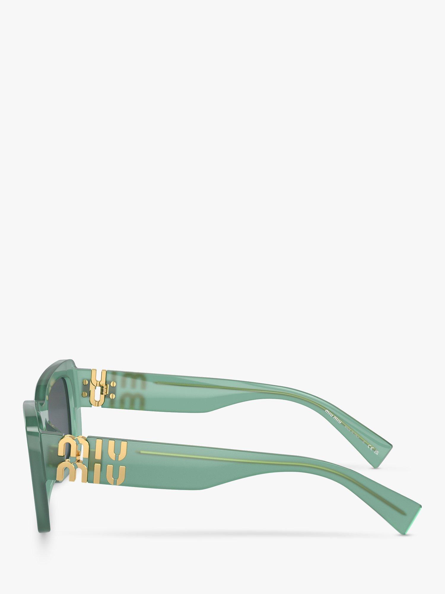 Miu Miu 0MU 07YS Women's Rectangular Sunglasses, Opal Anise