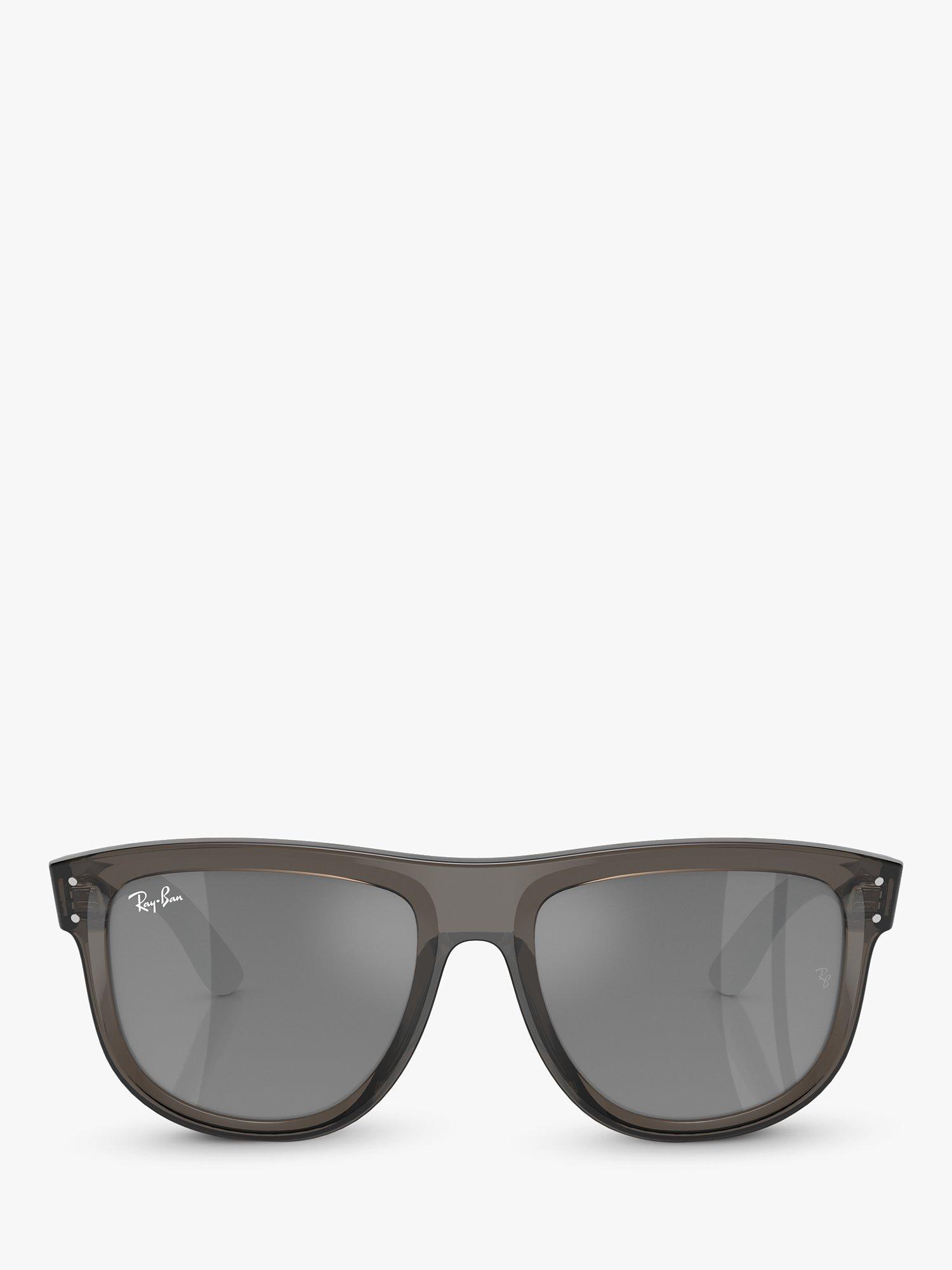 Product image 2 of 6, which shows Ray-Ban RBR0501S Unisex Boyfriend Reverse Square Sunglasses, Transparent Grey/Grey