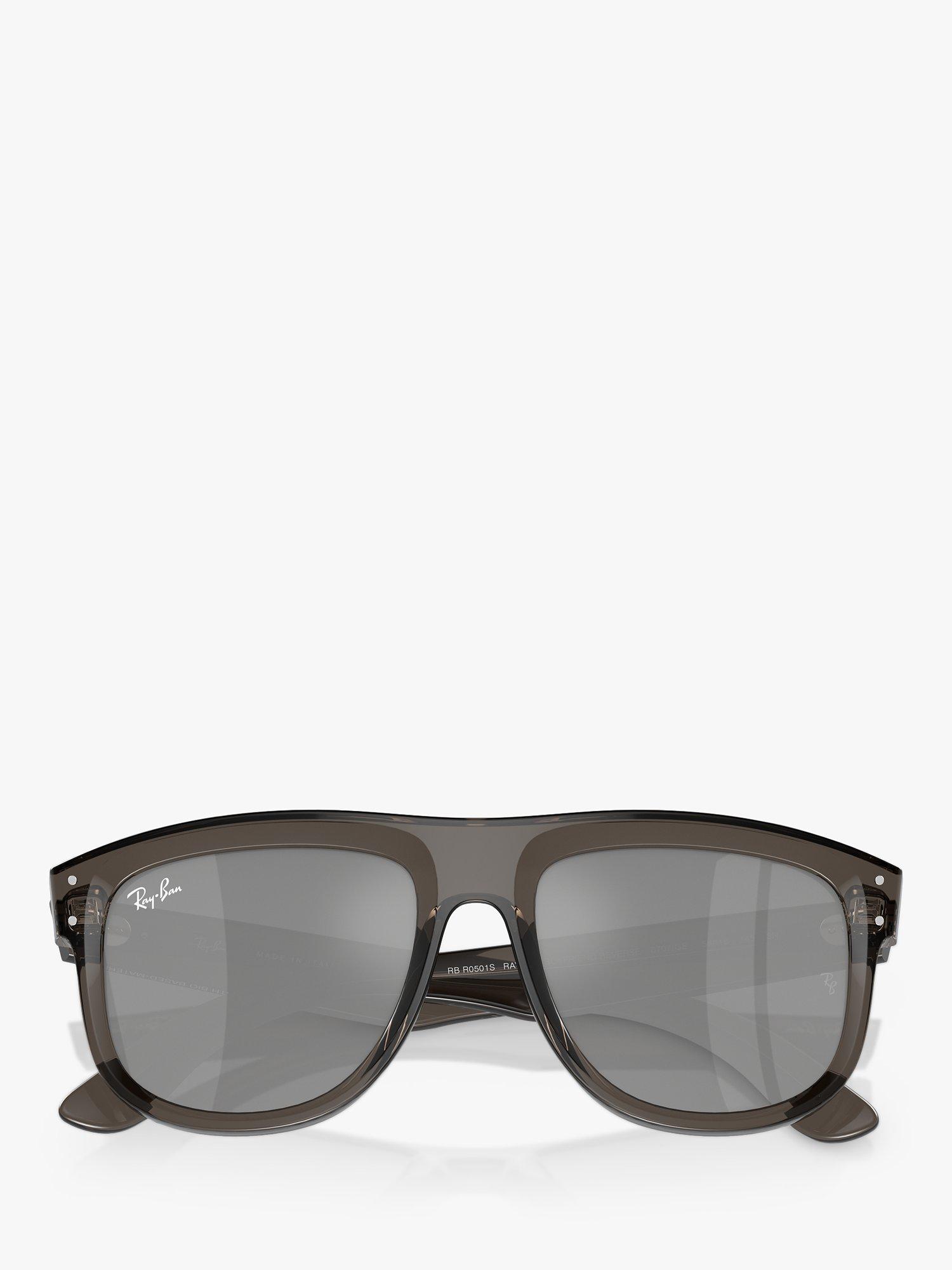 Product image 5 of 6, which shows Ray-Ban RBR0501S Unisex Boyfriend Reverse Square Sunglasses, Transparent Grey/Grey
