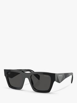 Prada PR A06S Men's D-Frame Sunglasses, Black, Black