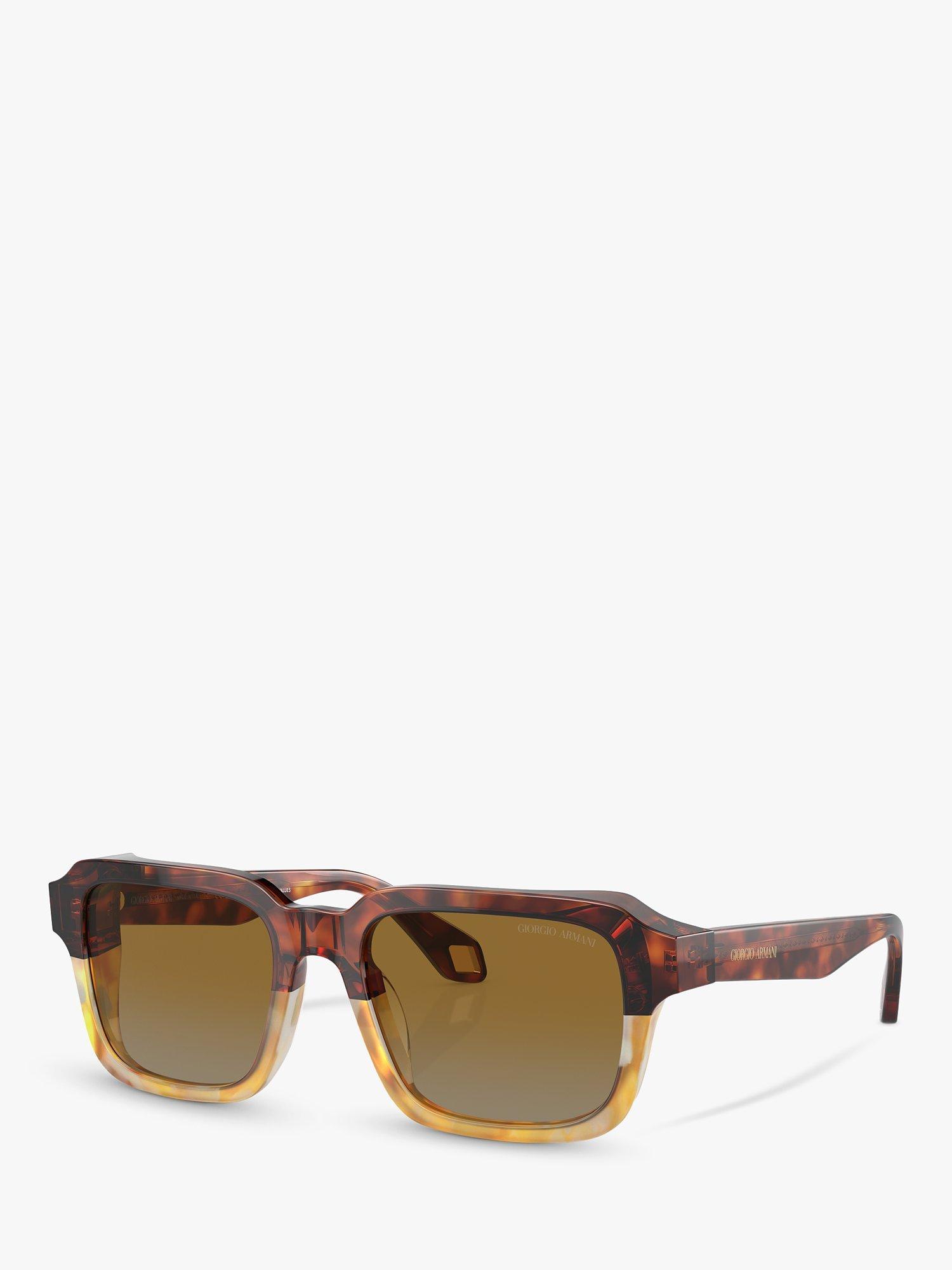 Product image 1 of 5, which shows Giorgio Armani AR8194U Men's Square Sunglasses, Red Havana/Honey Havana