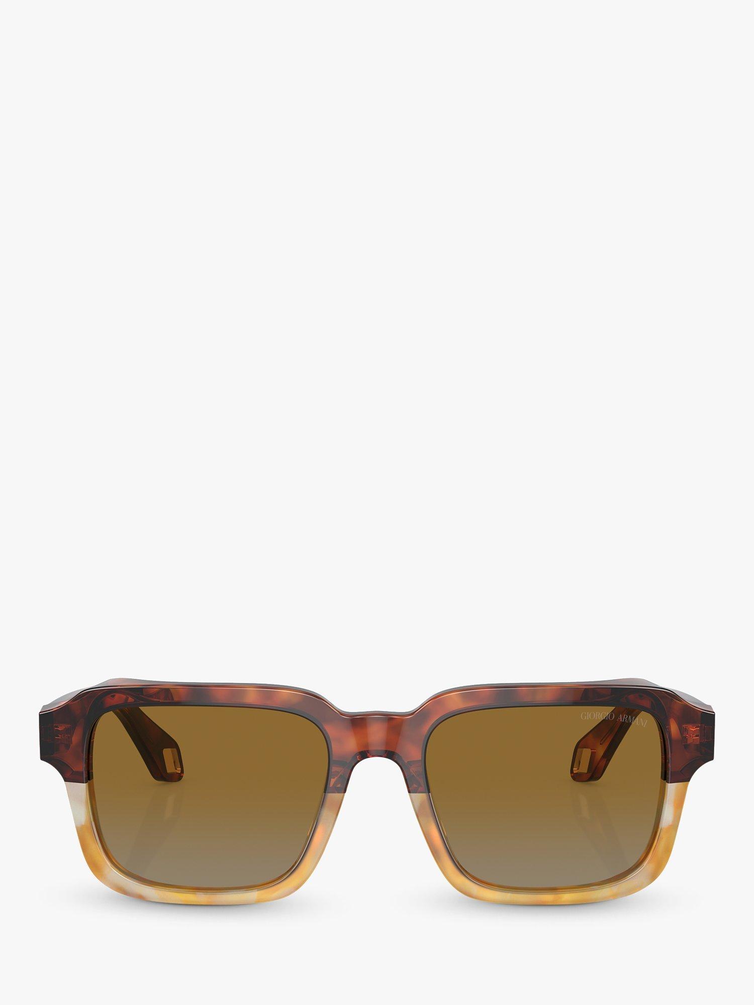 Product image 2 of 5, which shows Giorgio Armani AR8194U Men's Square Sunglasses, Red Havana/Honey Havana