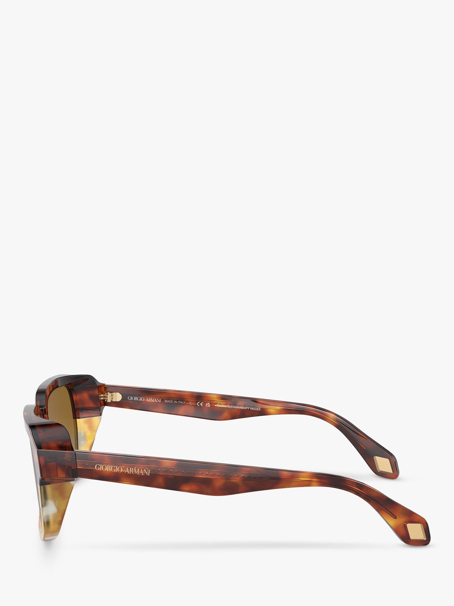 Product image 3 of 5, which shows Giorgio Armani AR8194U Men's Square Sunglasses, Red Havana/Honey Havana