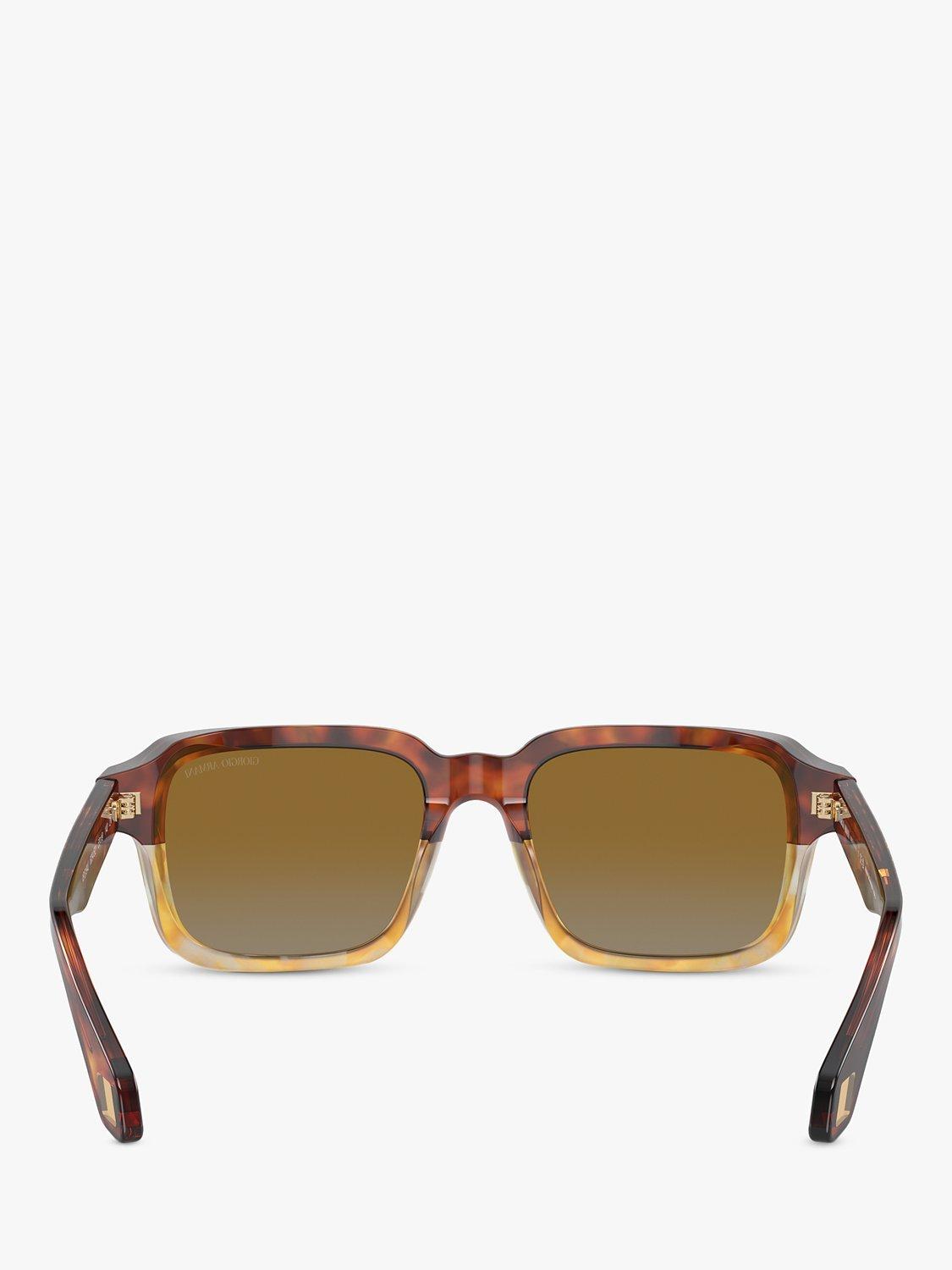 Product image 4 of 5, which shows Giorgio Armani AR8194U Men's Square Sunglasses, Red Havana/Honey Havana
