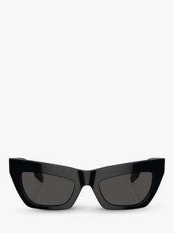 Burberry BE4405 Women's Cat's Eye Sunglasses, Black/Black - view 2, Black/Black