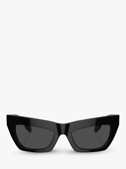 Burberry BE4405 Women's Cat's Eye Sunglasses, Black/Black - view 2, Black/Black