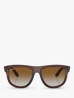 Ray-Ban RBR0501S Unisex Boyfriend Reverse Square Sunglasses - view 2, Transparent Brown/Brown