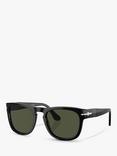 Persol PO3333S Unisex Elio Square Sunglasses, Black/Green