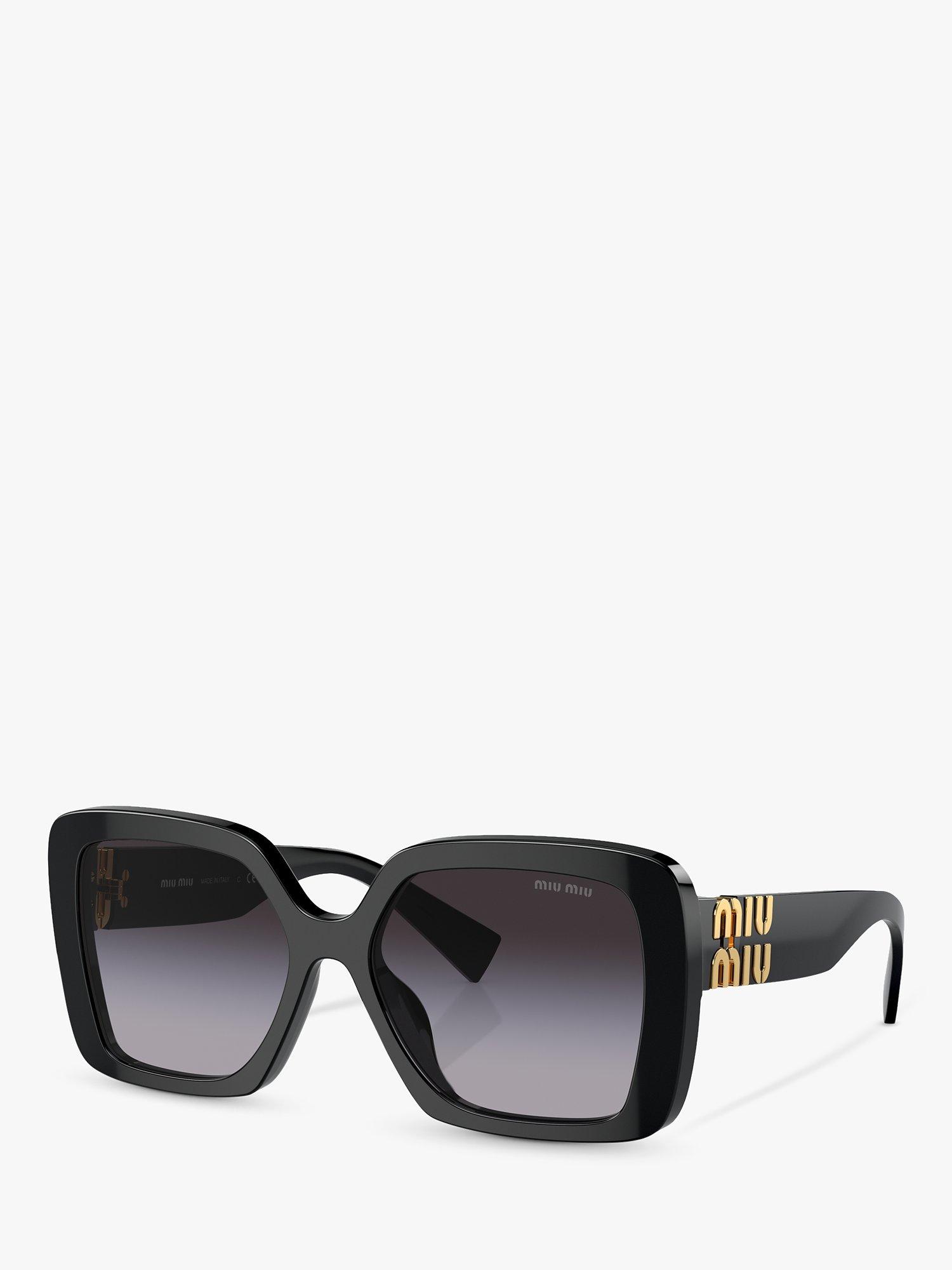 Miu Miu MU10YS8 Women's Rectangular Sunglasses, Black