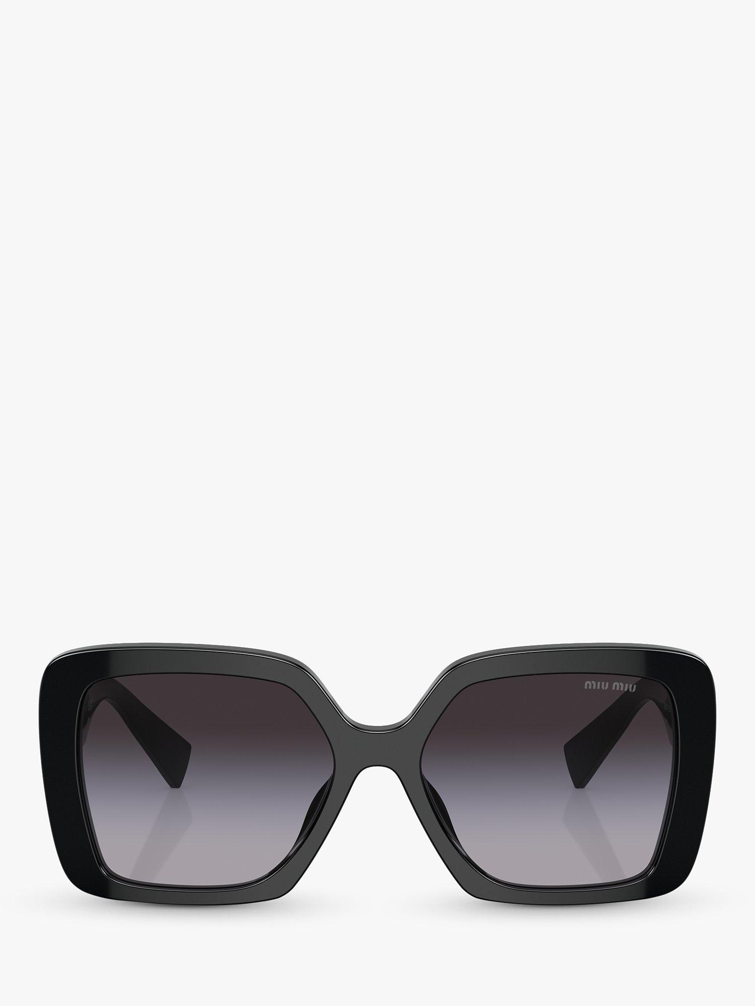 Miu Miu MU10YS8 Women's Rectangular Sunglasses, Black