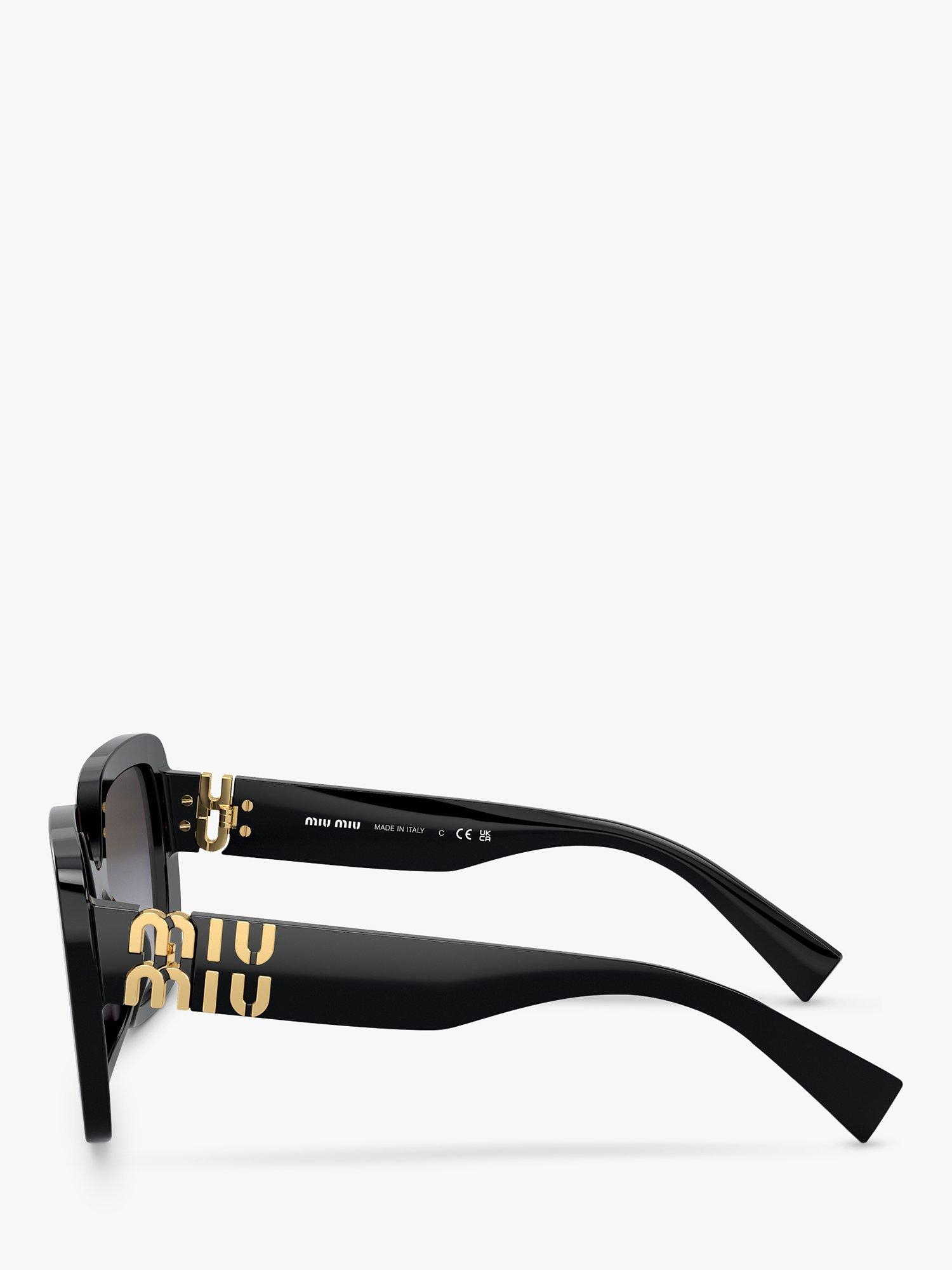 Miu Miu MU10YS8 Women's Rectangular Sunglasses, Black