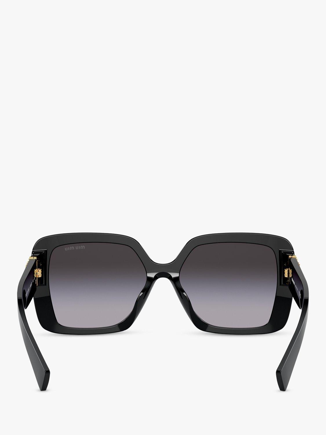 Miu Miu MU10YS8 Women's Rectangular Sunglasses, Black