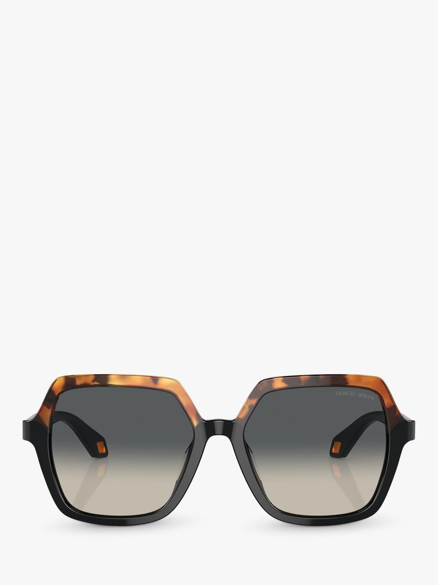Product image 2 of 5, which shows Giorgio Armani AR8193U Women's Square Sunglasses, Yellow Havana/Black Gradient