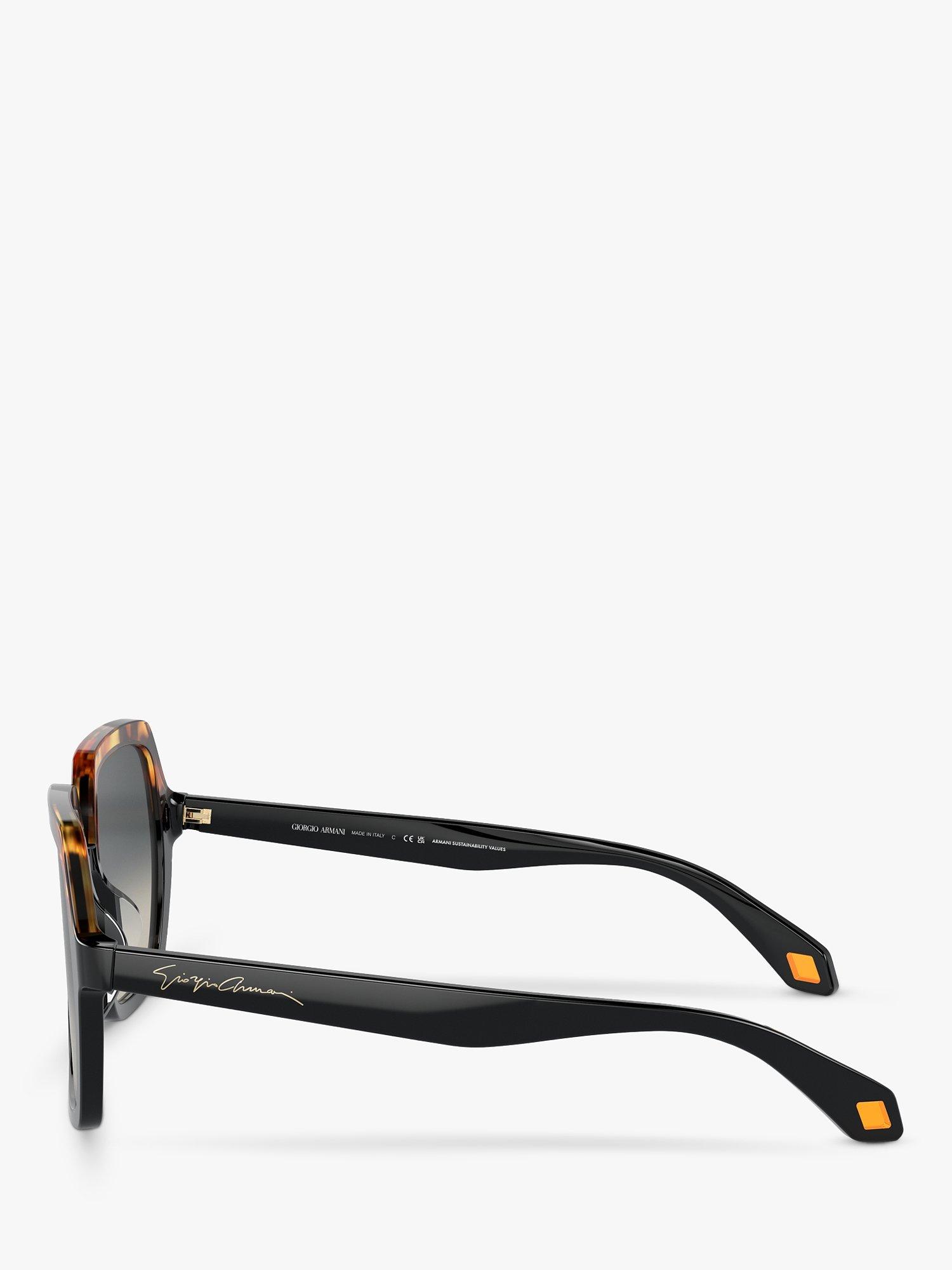 Product image 3 of 5, which shows Giorgio Armani AR8193U Women's Square Sunglasses, Yellow Havana/Black Gradient