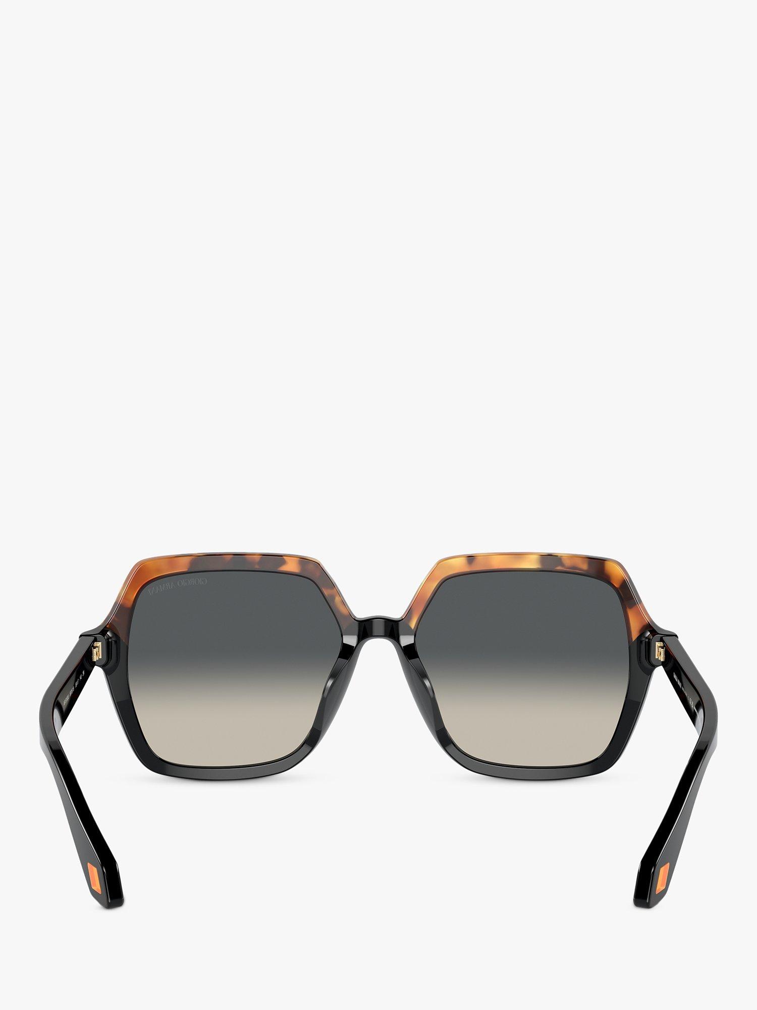 Product image 4 of 5, which shows Giorgio Armani AR8193U Women's Square Sunglasses, Yellow Havana/Black Gradient