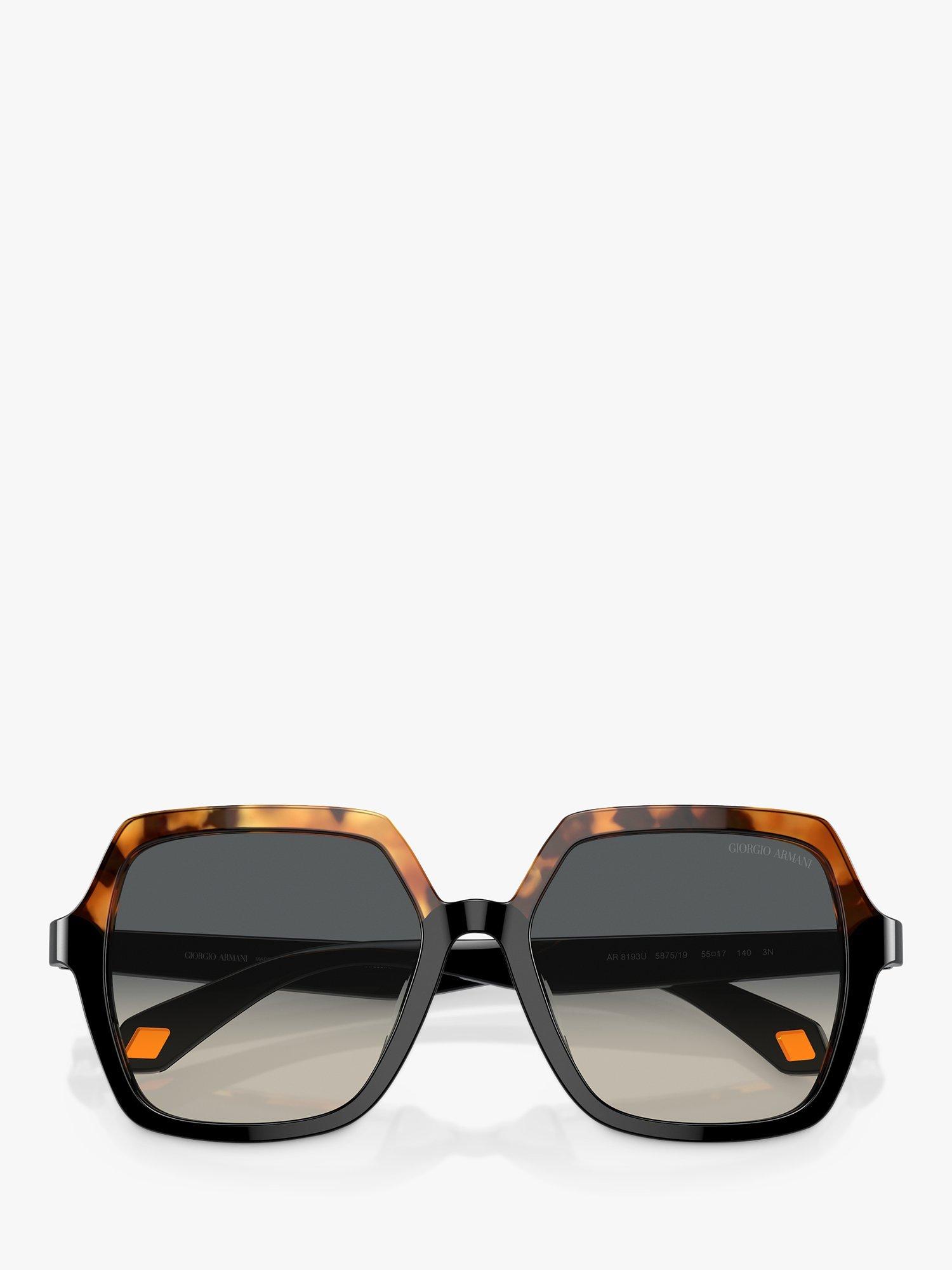 Product image 5 of 5, which shows Giorgio Armani AR8193U Women's Square Sunglasses, Yellow Havana/Black Gradient