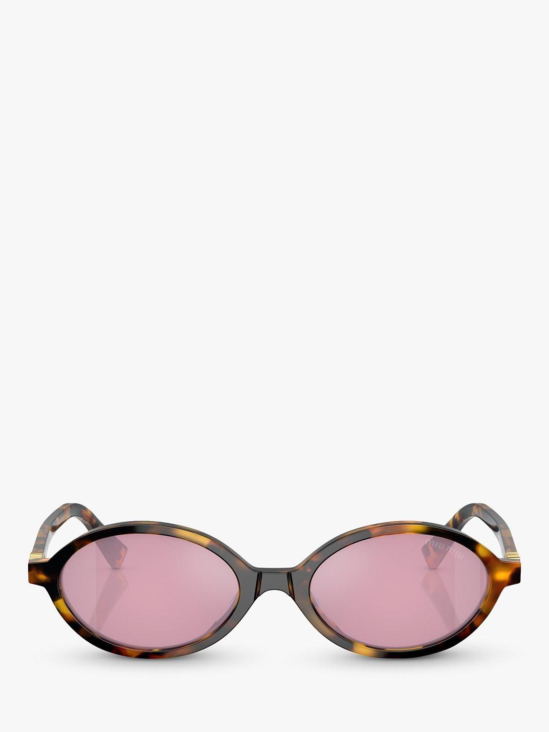 Product image 2 of 5, which shows Miu Miu MU 04ZS Women's Oval Sunglasses, Honey Havana/Pink