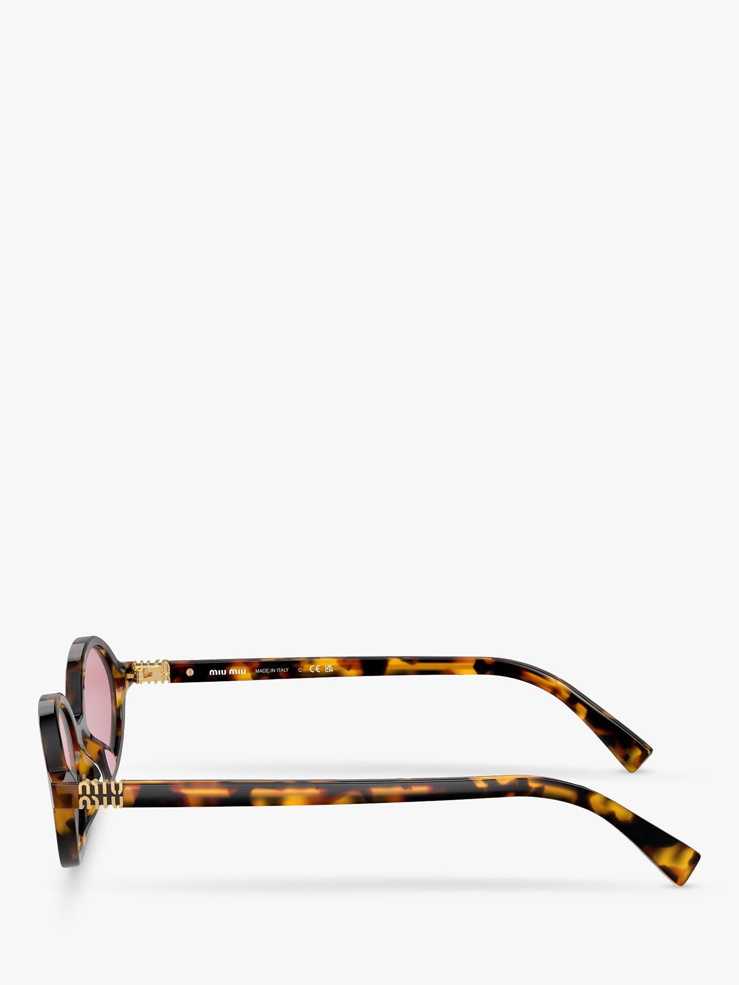 Product image 3 of 5, which shows Miu Miu MU 04ZS Women's Oval Sunglasses, Honey Havana/Pink