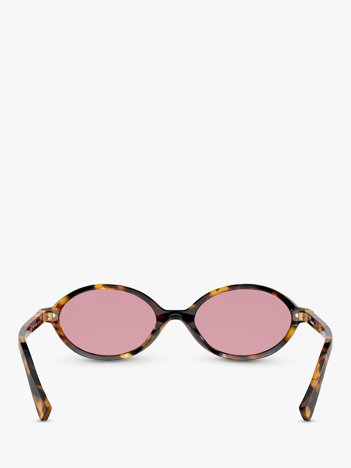 Product image 4 of 5, which shows Miu Miu MU 04ZS Women's Oval Sunglasses, Honey Havana/Pink