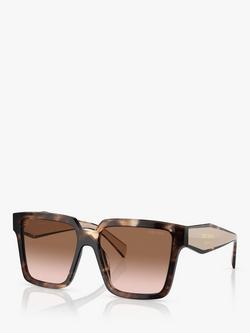 Prada PR24ZS Women's Rectangular Sunglasses, Caramel Tortoise, Caramel Tortoise