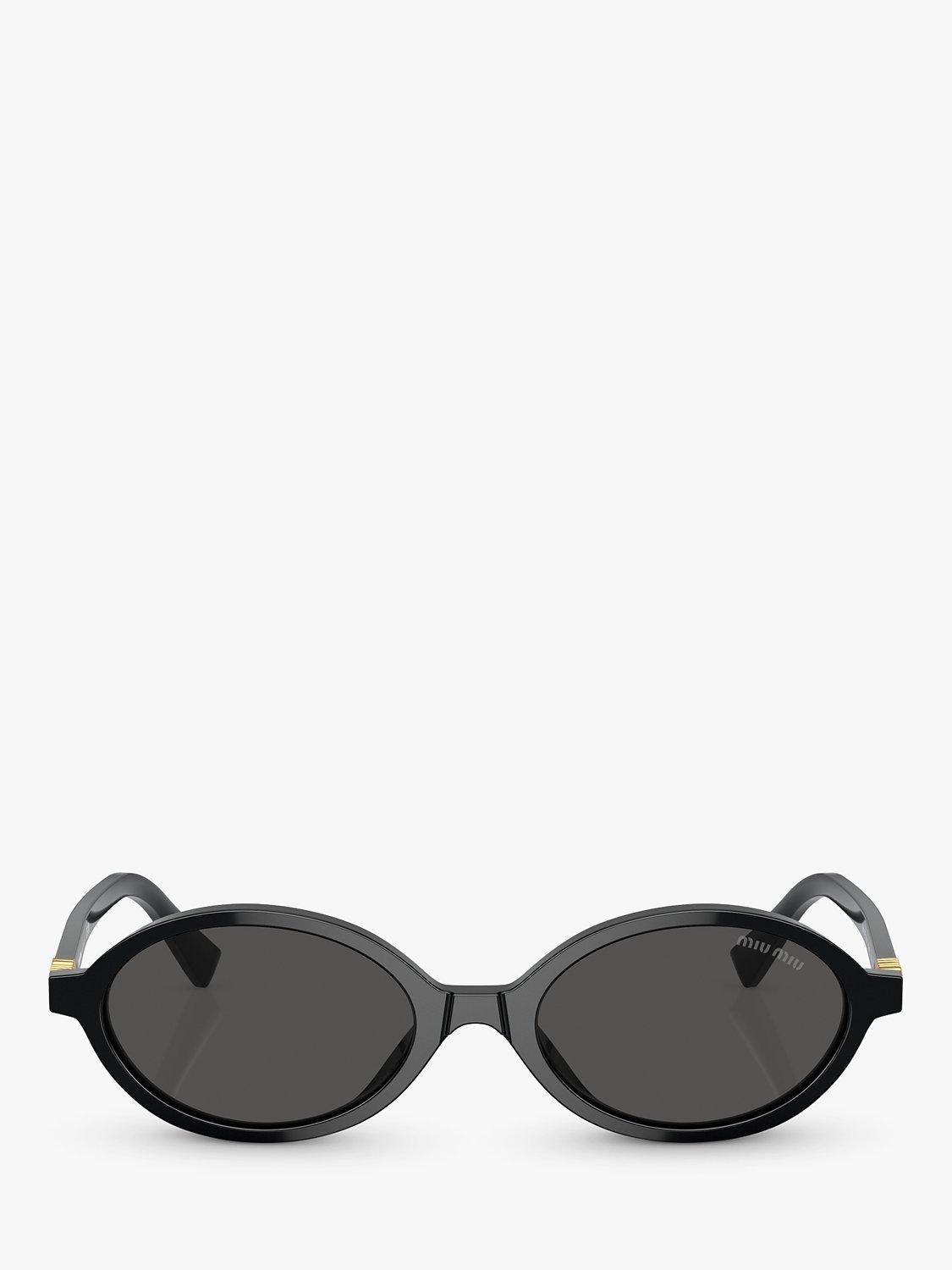 Product image 2 of 5, which shows Miu Miu MU 04ZS Women's Oval Sunglasses, Black