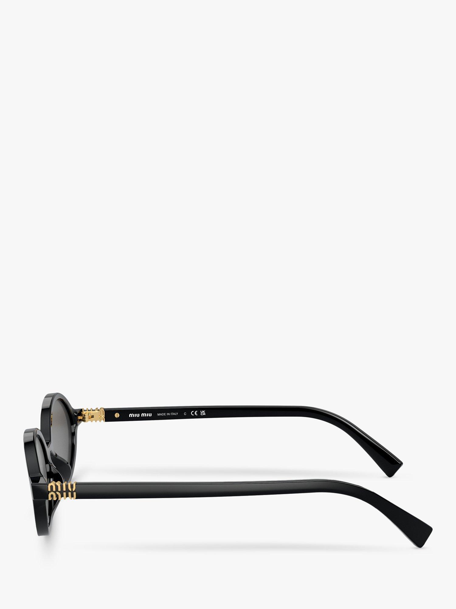 Product image 3 of 5, which shows Miu Miu MU 04ZS Women's Oval Sunglasses, Black