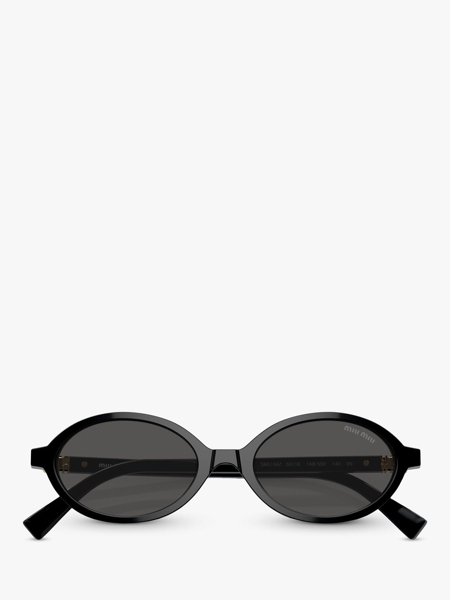 Product image 5 of 5, which shows Miu Miu MU 04ZS Women's Oval Sunglasses, Black