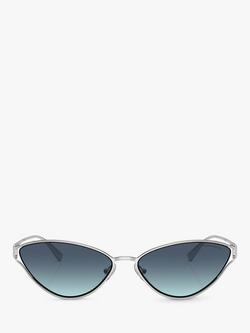 Tiffany & Co TF3095 Women's Cat's Eye Sunglasses, Silver/Blue Gradient - view 2, Silver/Blue