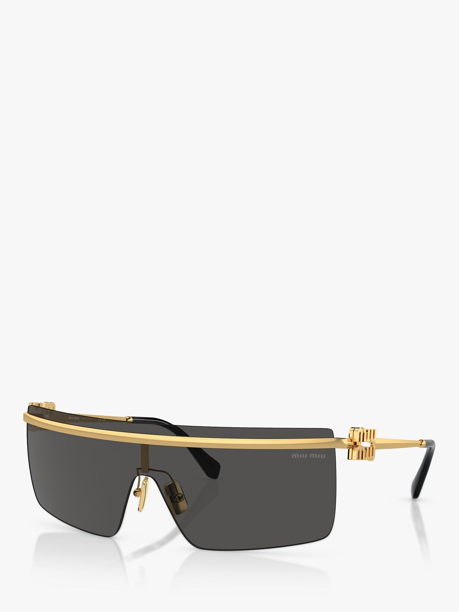 Product image 1 of 5, which shows Miu Miu MU50ZS Women's Irregular Sunglasses, Gold/Black