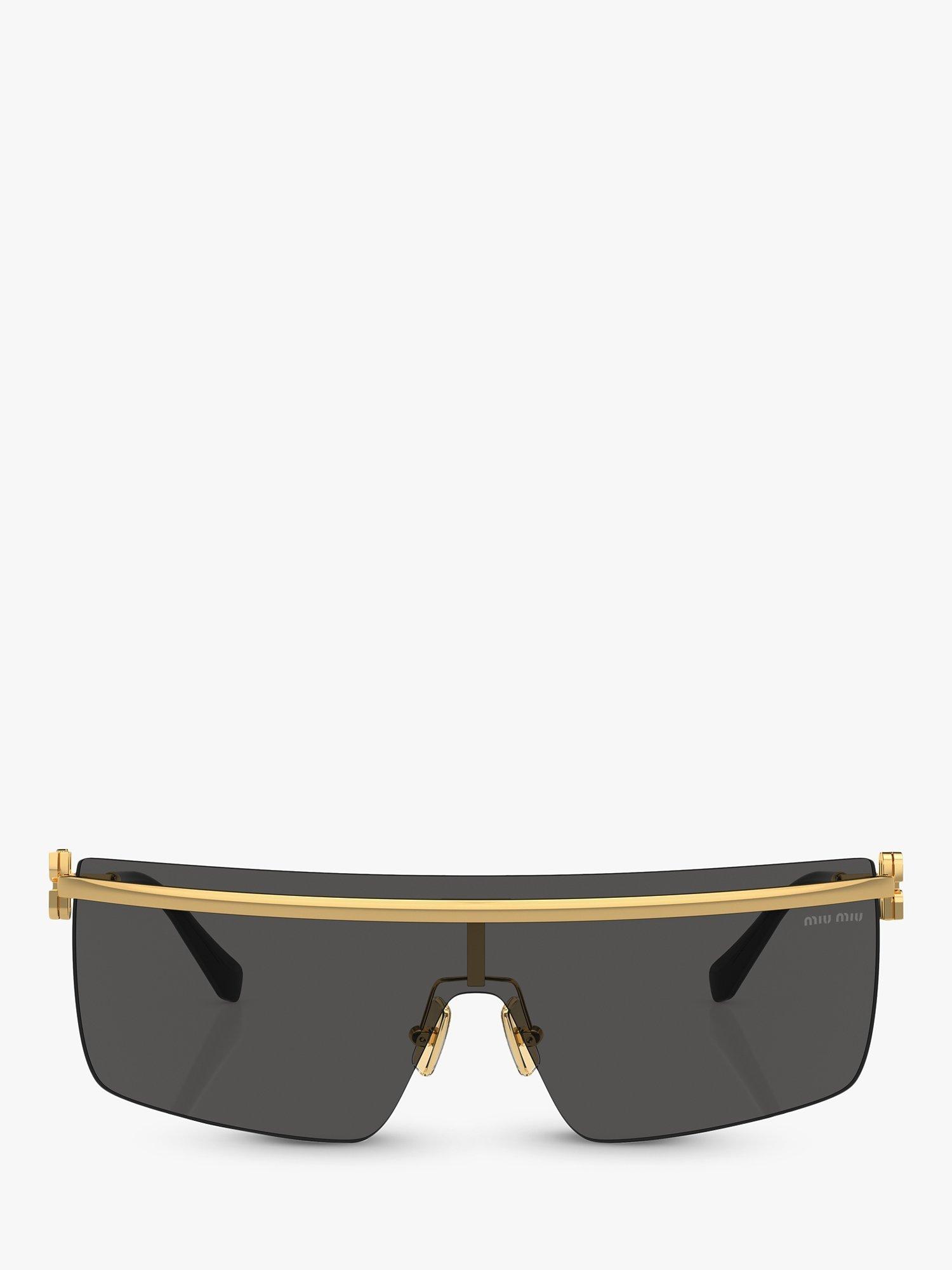 Product image 2 of 5, which shows Miu Miu MU50ZS Women's Irregular Sunglasses, Gold/Black