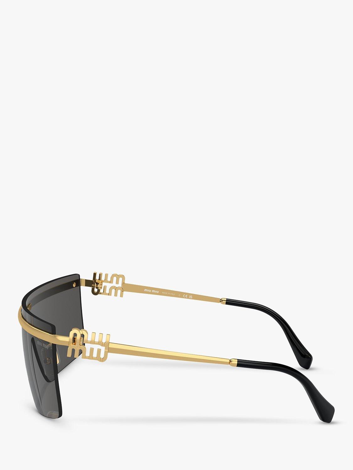 Product image 3 of 5, which shows Miu Miu MU50ZS Women's Irregular Sunglasses, Gold/Black