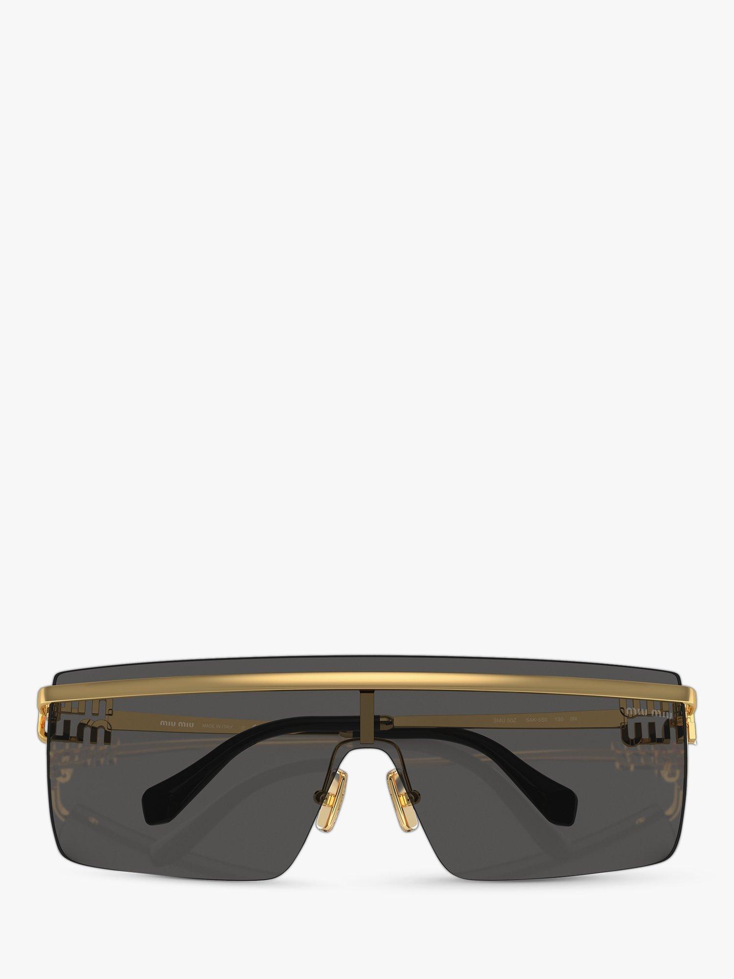 Product image 5 of 5, which shows Miu Miu MU50ZS Women's Irregular Sunglasses, Gold/Black