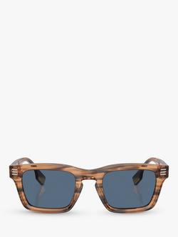 Burberry BE4403 Men's D-Frame Sunglasses, Brown/Blue - view 2, Brown/Blue