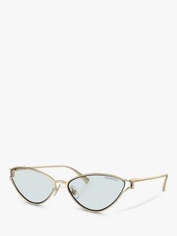 Tiffany & Co TF3095 Women's Cat's Eye Sunglasses, Pale Gold/Blue, Pale Gold/Blue