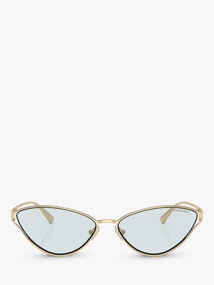 Tiffany & Co TF3095 Women's Cat's Eye Sunglasses, Pale Gold/Blue - view 2, Pale Gold/Blue