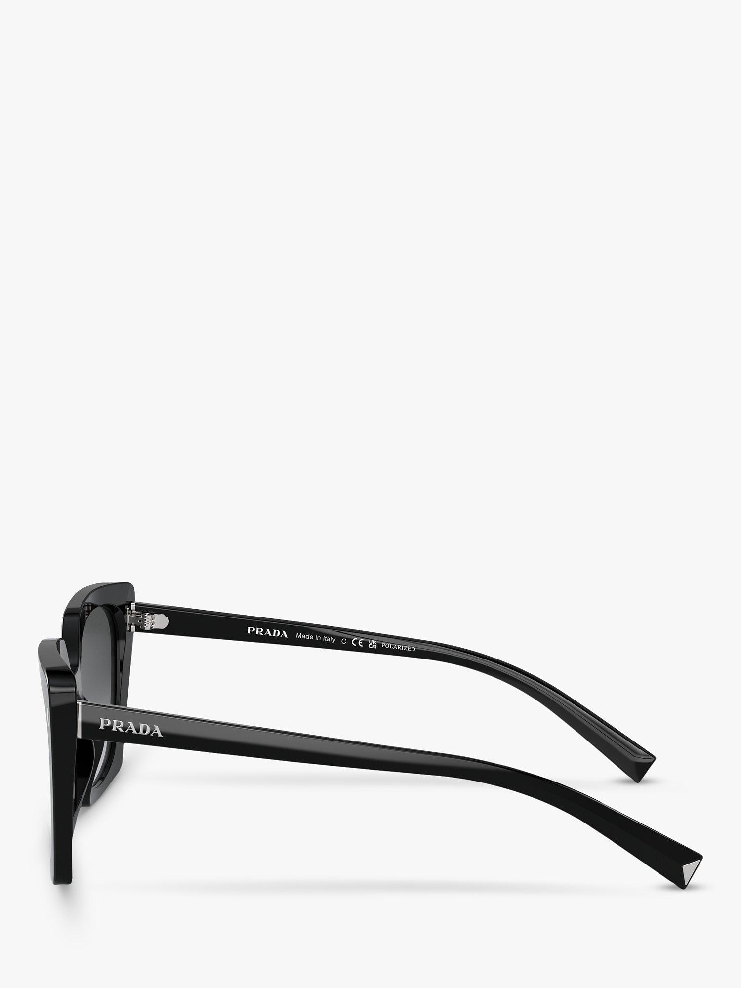 Prada PR 23ZS Women s Polarised Square Sunglasses Black Grey Gradient