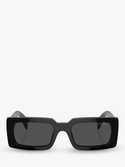 Prada PR A07S Women's Rectangular Sunglasses - view 2, Black/Grey