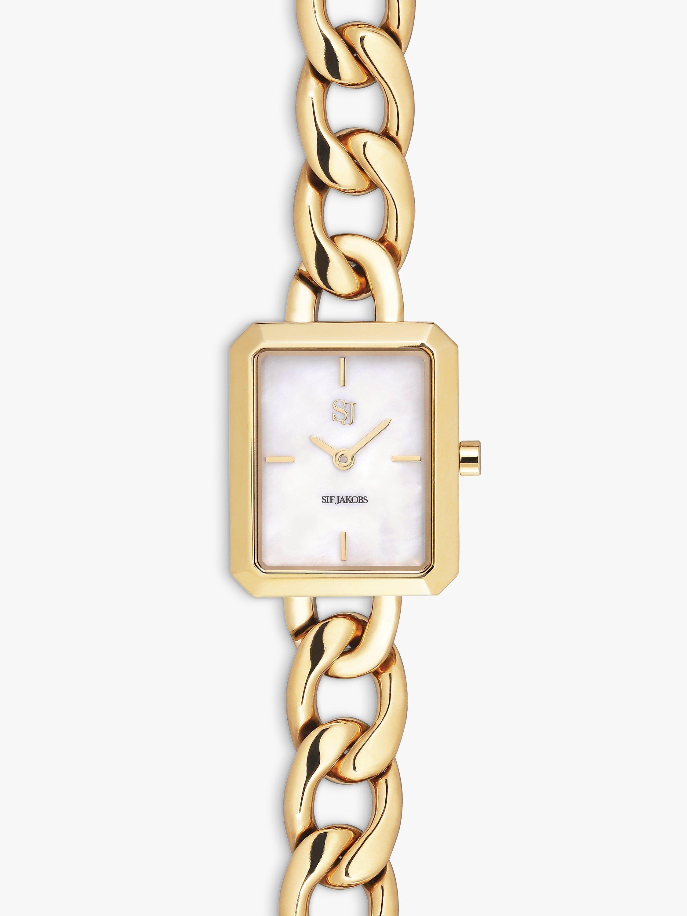 Product image 1 of 3, which shows Sif Jakobs Jewellery Gisella Mother of Pearl Dial Watch, Gold