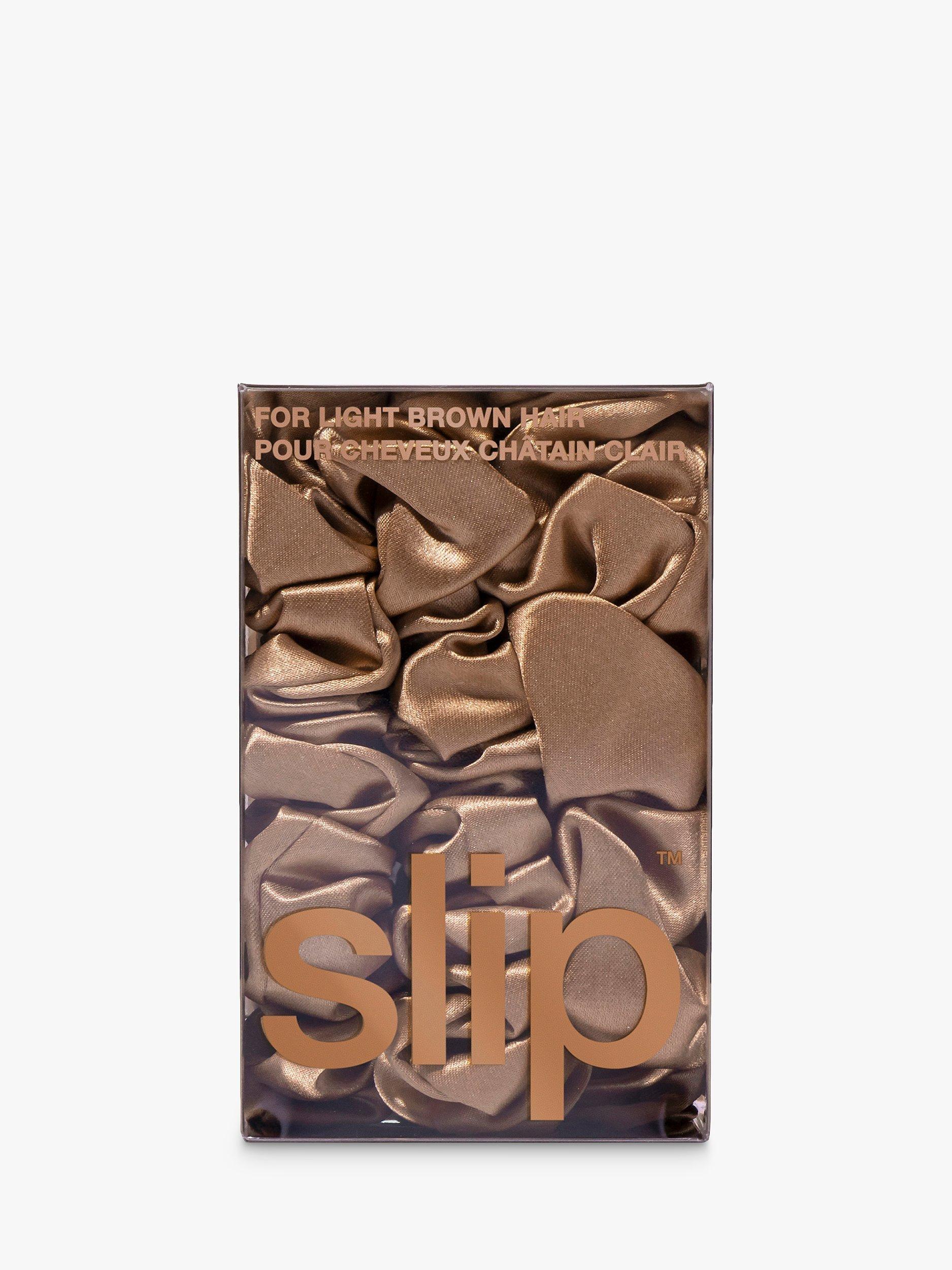 Product image 3 of 4, which shows Slip® Pure Silk Assorted Scrunchies, Light Brown