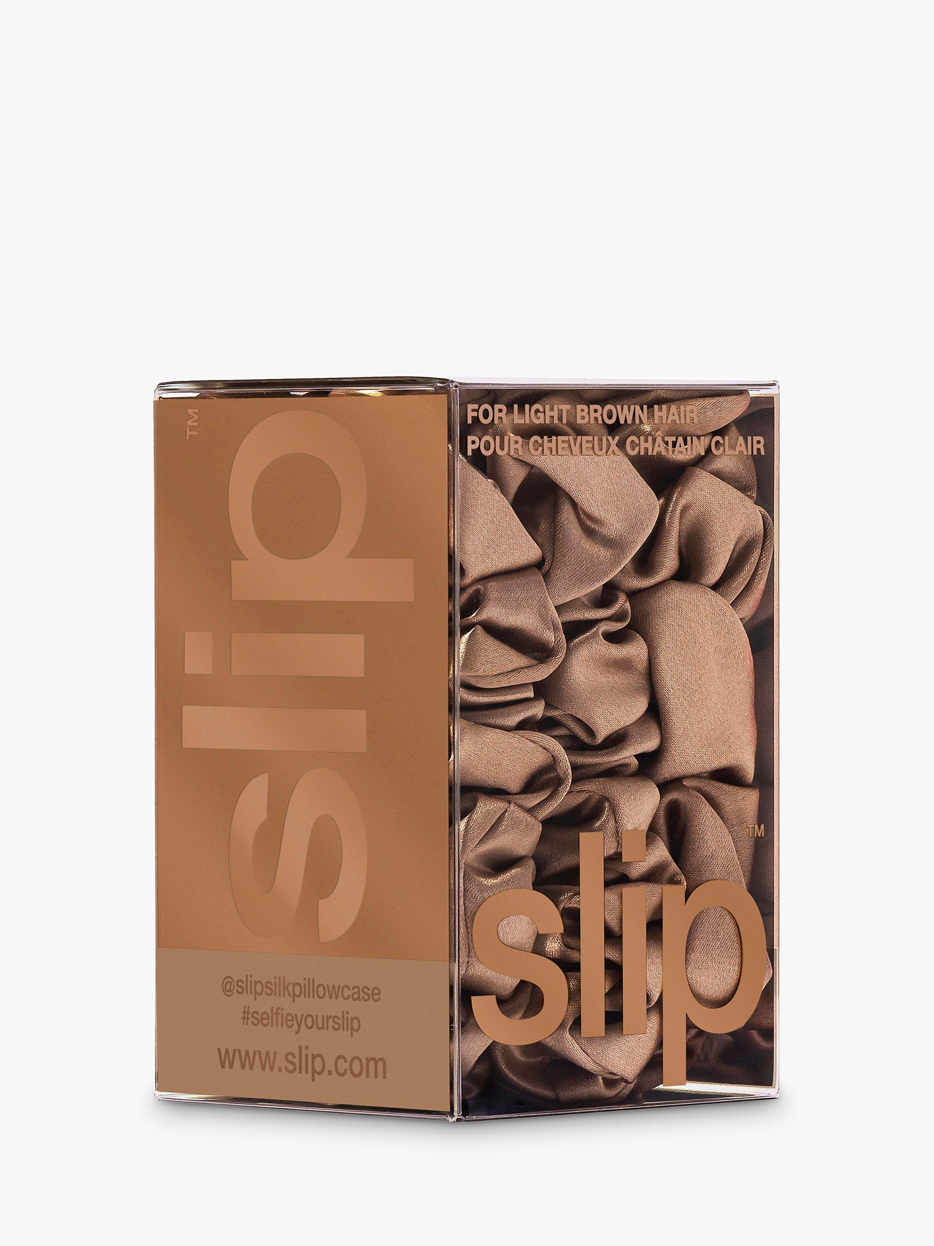Product image 4 of 4, which shows Slip® Pure Silk Assorted Scrunchies, Light Brown