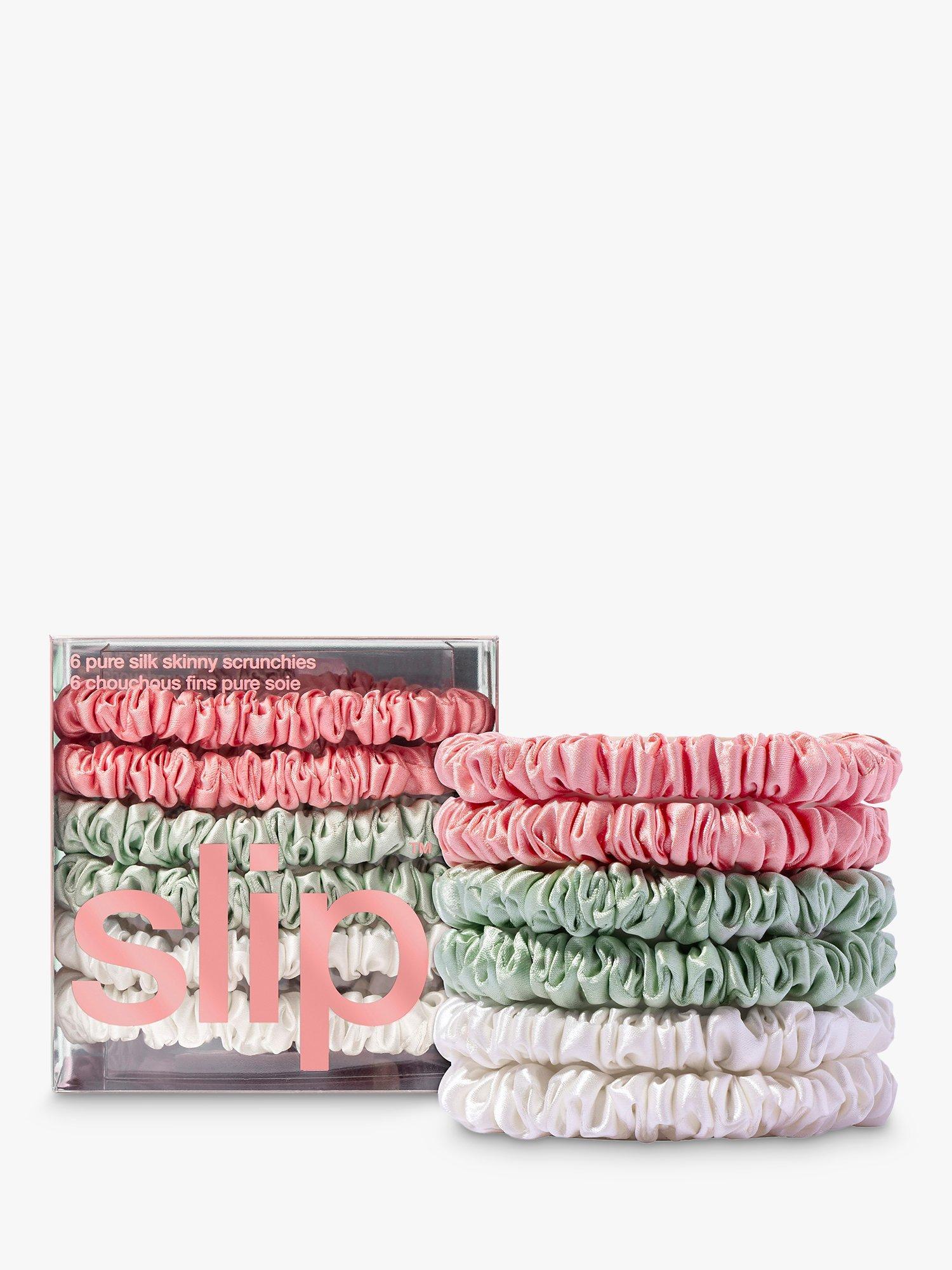 Product image 1 of 4, which shows Slip® Skinny Silk Scrunchies, Pack of 6, Rose, White, Mint