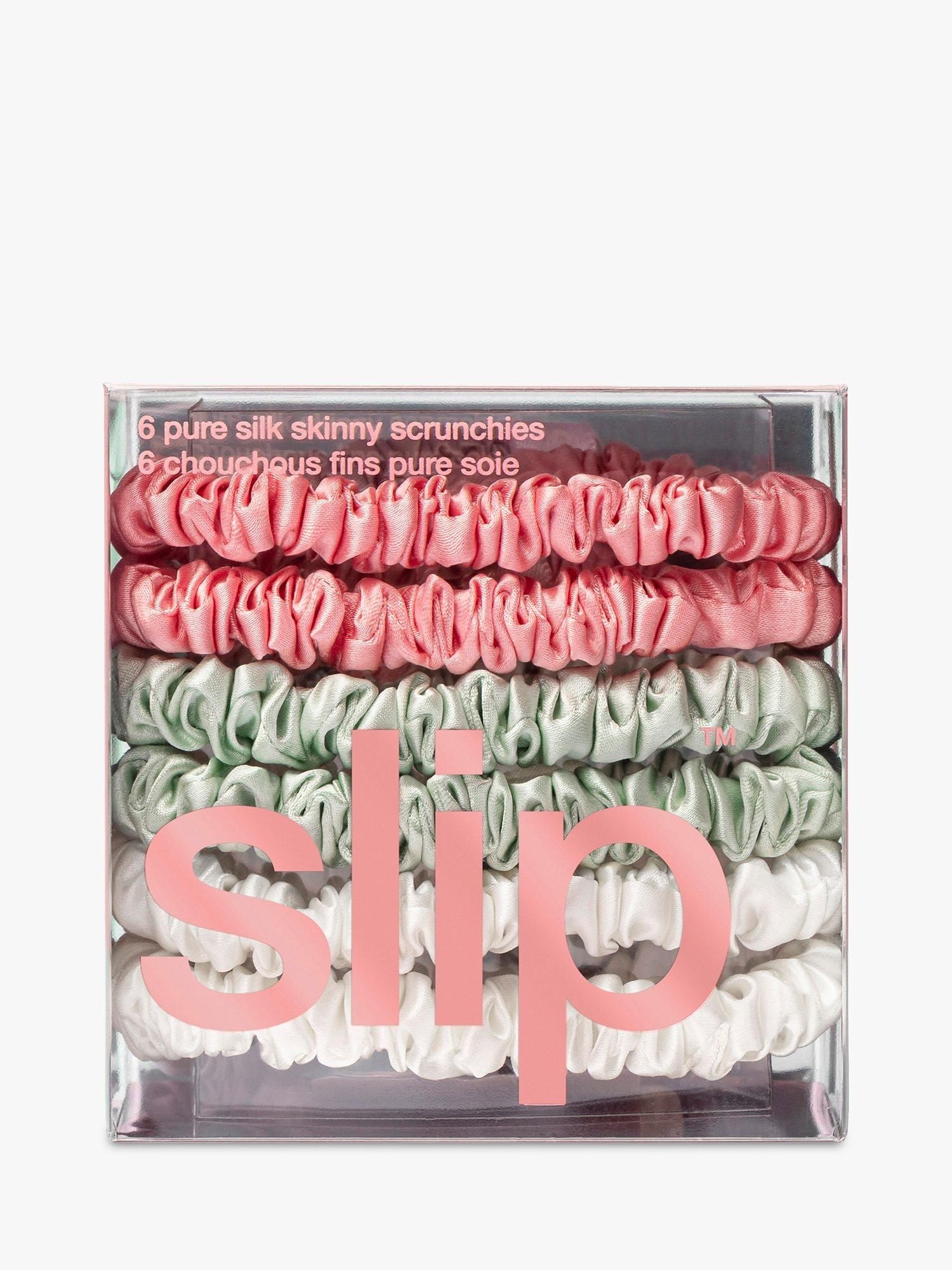 Product image 3 of 4, which shows Slip® Skinny Silk Scrunchies, Pack of 6, Rose, White, Mint