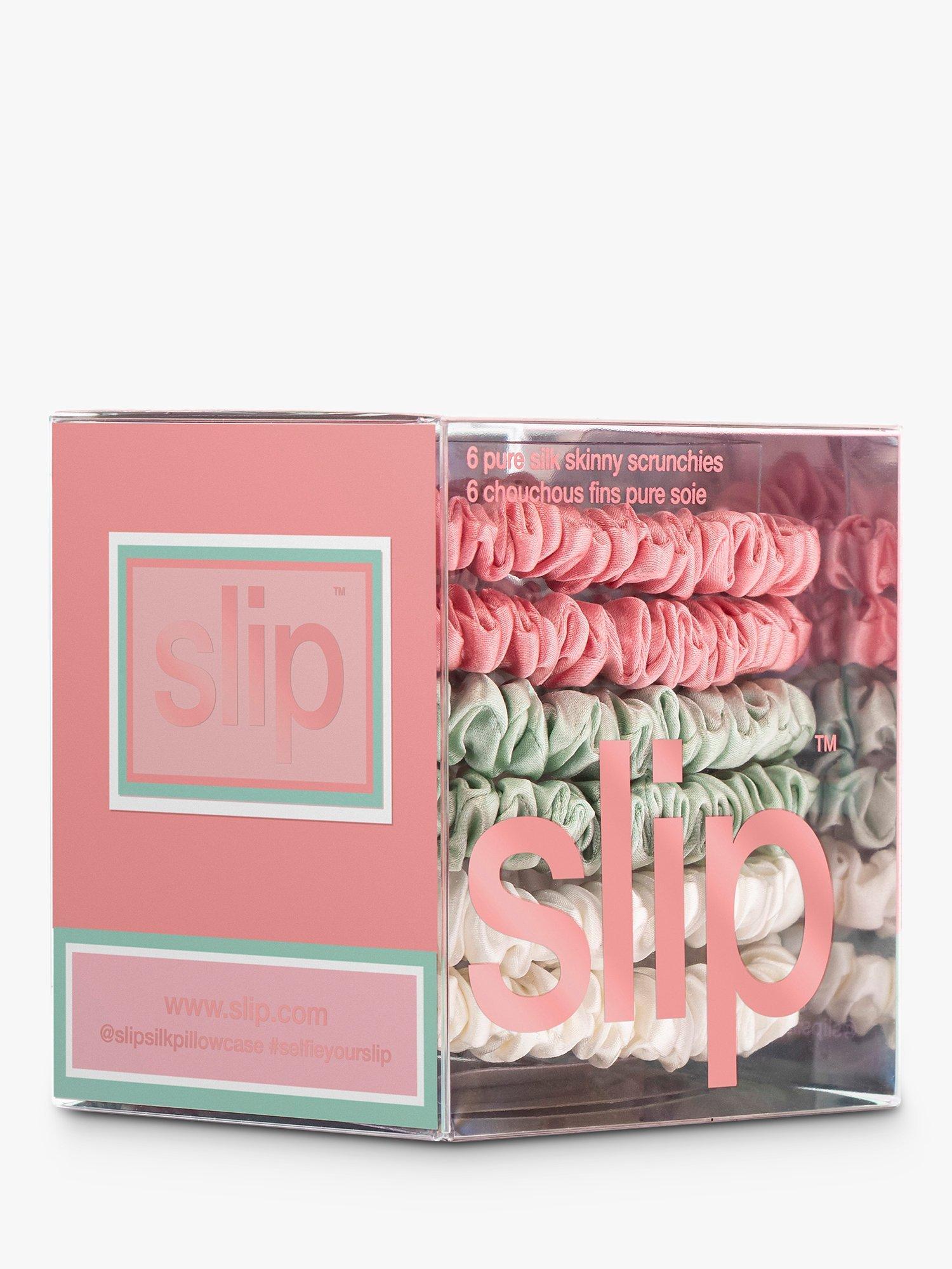 Product image 4 of 4, which shows Slip® Skinny Silk Scrunchies, Pack of 6, Rose, White, Mint